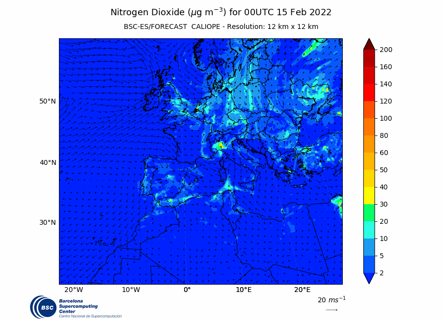 CALIOPE: Operational air quality forecast system